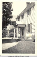 White house front after remodel in spring