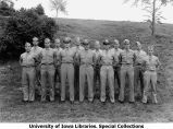 Navy pre-meteorology staff posing on hill, The University of Iowa, 1943
