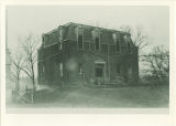 Southeast view of Old Armory construction, the University of Iowa, 1920s?