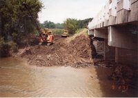 1993 Cranes doing work on Flint Creek