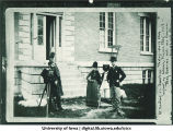 Amateur photographer's club in front of library, Physics Building, The University of Iowa, 1888