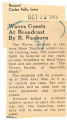 Waves guests at broadcast by B. Raeburn