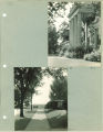 Front public sidewalk and the landscaping around the front porch of the university president's house, The University of Iowa, 1928