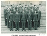 Cadets of the 6th Platoon on the steps of the Old Capitol, The University of Iowa, ca. 1943