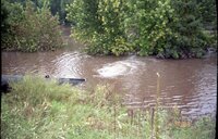 1993 Flood water being piped into the Iowa River