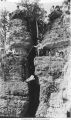 People on stairway at""Devil's Backbone", Backbone State Park, Dundee, Iowa, late 1890s or early 1900s