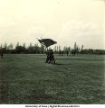 Color guard marching, The University of Iowa, 1950s