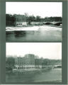 Hydraulics Laboratory before and after the two side additions, the University of Iowa, between 1928 and 1933