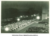 Convocation at west portico of Old Capitol,  The University of Iowa, July 1930
