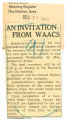 An invitation from WAACS
