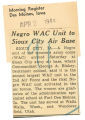 Negro WAC unit to Sioux City air base
