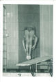 Student diving at swim meet, The University of Iowa, March 1967