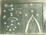 Indian artifacts in the Museum of Natural History in Macbride Hall, the University of Iowa, 1950s?
