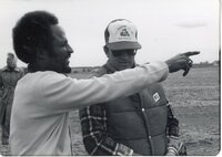 William Baugh talks to men on tour