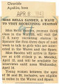 Miss Rella Sanden, a WAVE to visit recruiting station