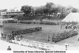 Governor's Day pass and review on Iowa Field, The University of Iowa, June 4, 1921