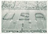 Marching band formation at Iowa football game, The University of Iowa, 1960s