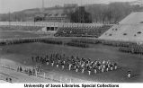 Governor's Day pass and review of band on Iowa Field, The University of Iowa, 1923