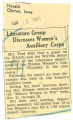 Literature group discusses Women's Auxiliary Corps