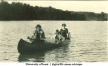 Students canoeing, The University of Iowa, 1930s