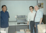 Earl O. Heady inspecting the upgraded computer center at the Office of Agricultural Economics in Bangkok, Thailand, 1983.