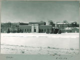 River view of Art Building in winter, the University of Iowa, January 20, 1951