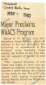 Mayor proclaims WAACs program