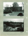 South Quadrangle seen from ground level and from Field House, The University of Iowa, 1949
