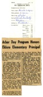 Arbor Day program honors Eldora elementary principal. 