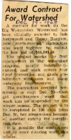1963 Award Contract for Watershed