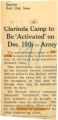 Clarinda camp to be 'activated' on December 15th -- Army
