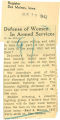 Defense of women in the armed services