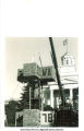 Homecoming corn monument being constructed in front of Old Capitol, 1978