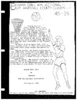 Beaman Girls Win Sectional in  High School Girls basketball, 1953.