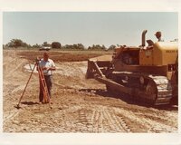 1970s Earthmoving machinery moving dirt