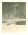 Entrance to Old North Hall in winter, The University of Iowa. 1930s