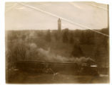 Ames &amp; College Railway steams through campus, 1900?