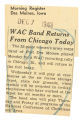 WAC band returns from Chicago today