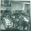 Reception in north lobby for new Main Library, The University of Iowa, 1951