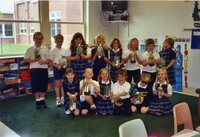 2003 Notre Dame Elementary School Students and Seedlings