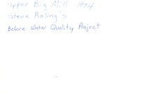 Steve Rolings's water quality project, 1990s