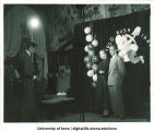 Couple posing for Homecoming dance portrait, The University of Iowa, 1940s