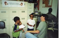 2000  Jaria Martin and Chris Hogge at J.B. Martin's going<br />
away party in May 2000