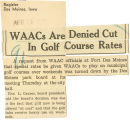 WAACs are denied cut in golf course rates