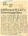 Uniformed WAAC's entertained here