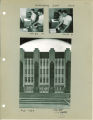 Students in the duplicating department and the north facade of Main Library, the University of Iowa, 1954