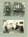 Students in the formal lounge and barbershop at Quadrangle Hall, The University of Iowa, March 1932