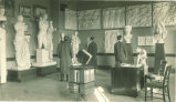 Art gallery with sculptures, The University of Iowa, 1930s