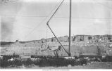 Flat railroad cars in Champion Quarry, Stone City, Iowa, late 1890s or early 1900s