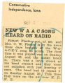New WAAC song heard on radio